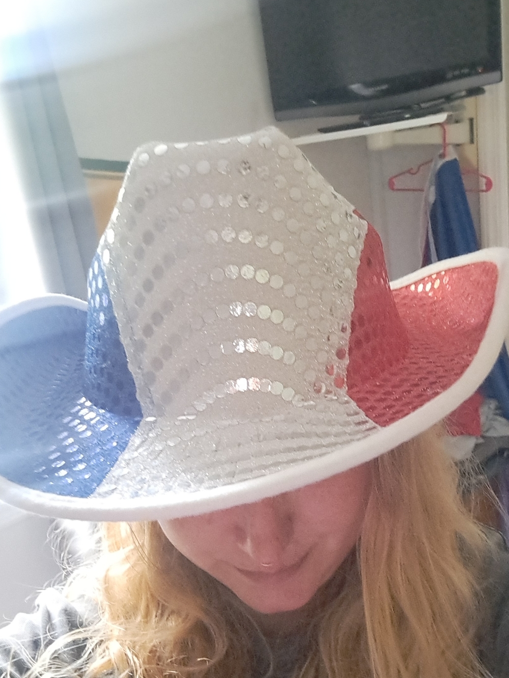 Sequined Red, White & Blue Cowboy Hat
